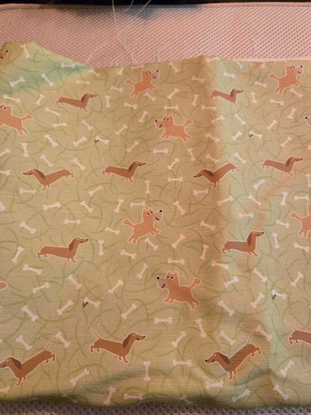 1 yard of heavy muslin like fabric with dogs & bones. Super fun & cute design